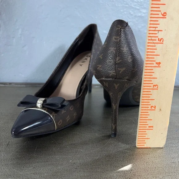 DKNY Patent Bow Monogrammed Pumps - Picture 13 of 14